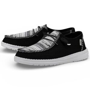 Hey Dude Wendy Boho Blanket Slip On Shoes In Zion Black